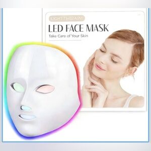 LED Face Mask Light Therapy, Red Light Therapy Mask with 7 Colors